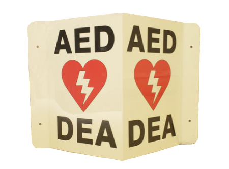 AED Sign - 3 Way