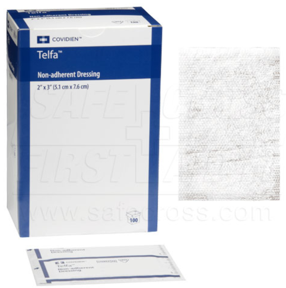 Telfa, Non-Adherent Pads, 2" x 3", Sterile, 100/Box (5.1 x 7.6 cm)