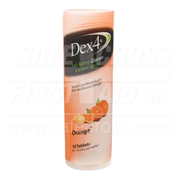 Glucose Tablets, (Dex 4) Orange - 10 Tablets