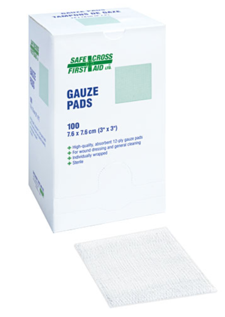 Gauze Pads, 3" x 3", Sterile - 100/Box