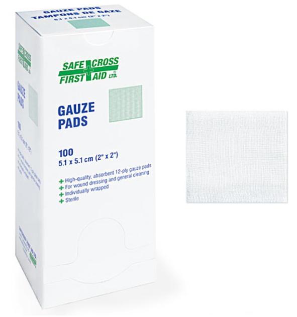 Gauze Pads, 2" x 2", Sterile - 100/Box
