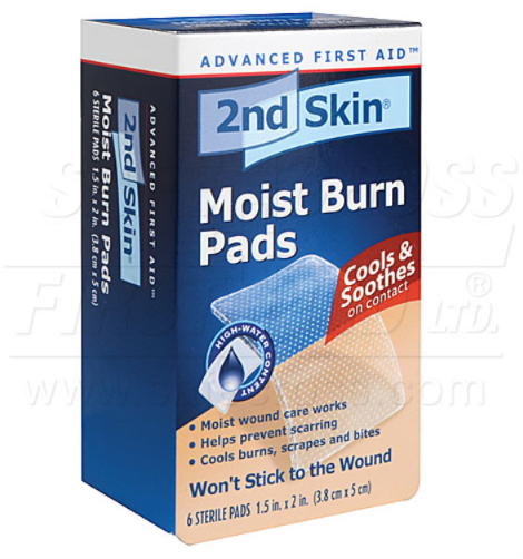 Second Skin, Moist Burn Pads, Small, (1-1/2" x 2") 6/Box
