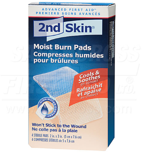 Second Skin, Moist Burn Pads, Medium, (2" x 3") 4/Box