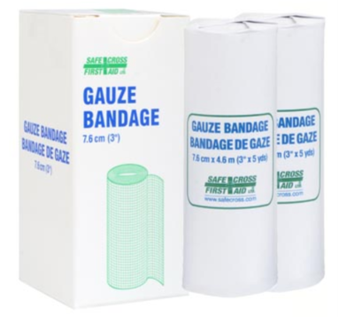 Gauze Bandage Roll - 3" x 5 yds, 2/Unit Box