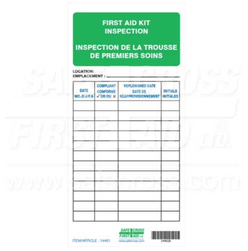 First Aid Kit Inspection Tags - 5/Package