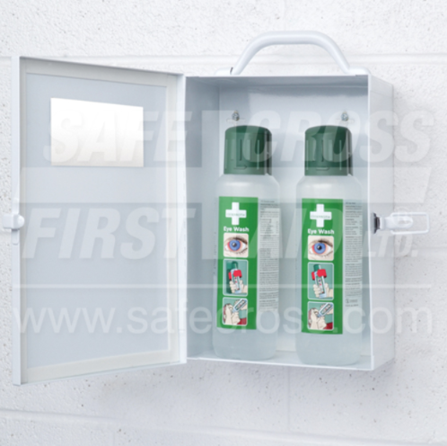 Eye Wash Metal Station - w/2 Cederroth 500 mL Eye Wash