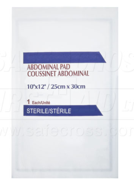 Abdominal/Combine Pad, 10" x 12", Sterile (25.4 x 30.5 cm)