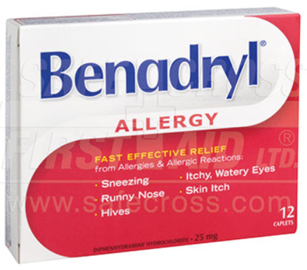 Benadryl, Allergy Caplets, 12/Box