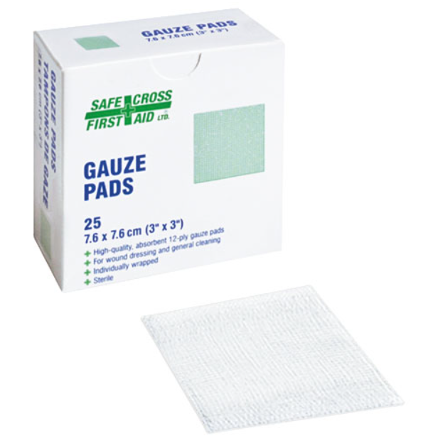 Gauze Pads, 3" x 3", Sterile - 25/Box