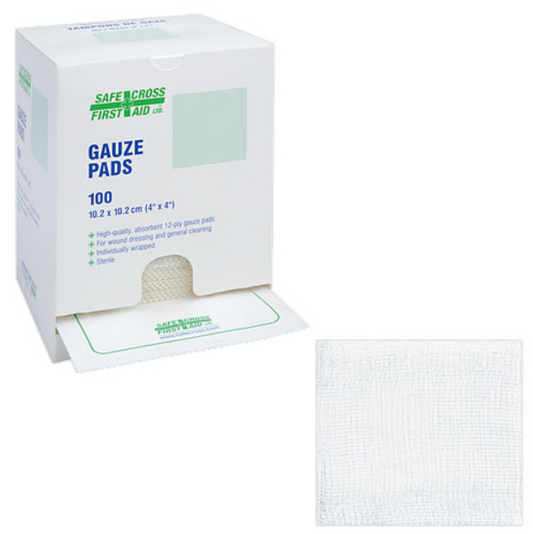 Gauze Pads, 4" x 4", Sterile - 100/Box