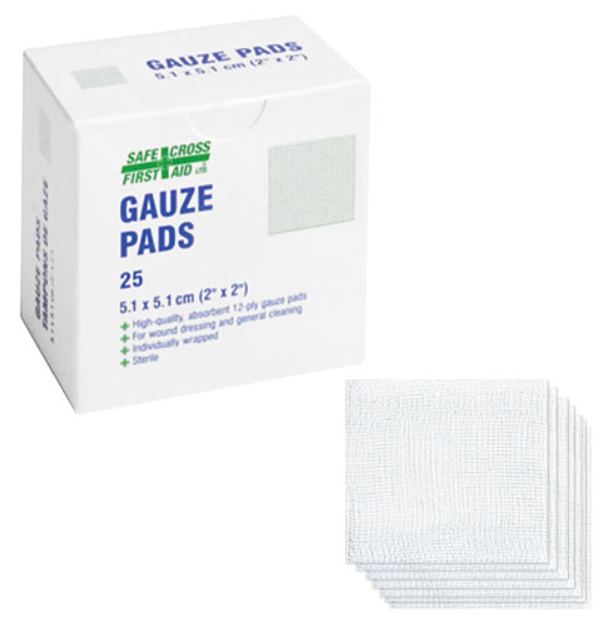 Gauze Pads, 2" x 2", Sterile - 25/Box