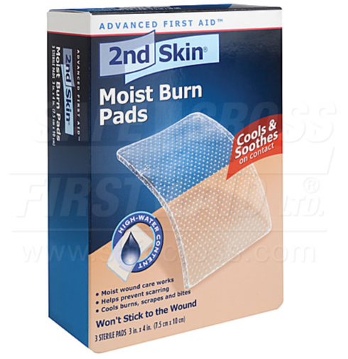 Second Skin, Moist Burn Pads, Large, (3" x 4") 3/Box