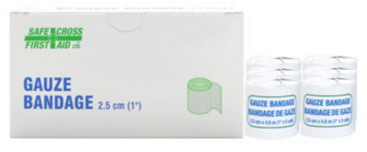 Gauze Bandage Roll, 1" x 5 yds - 6/Unit Box