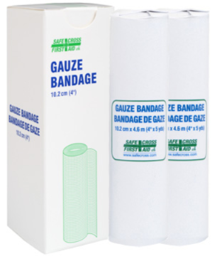 Gauze Bandage Roll - 4" x 5 yds, 2/Unit Box