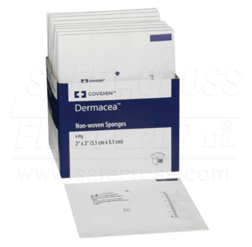 Non-Woven Sponges, 2" x 2", 4-Ply - (2's, Sterile, 25/Box)