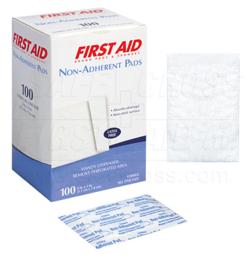 Non-Adherent Pads, 3" x 4", Sterile - 100/Box