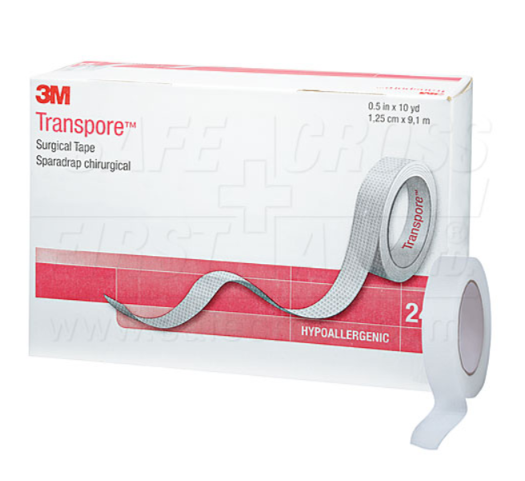Transpore, Surgical Plastic Tape, 1/2" x 10 yds - 24/Box